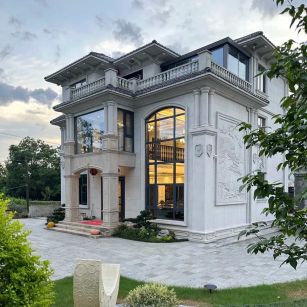 莆田 白麻花岗岩私人别墅干挂石材豪华定制