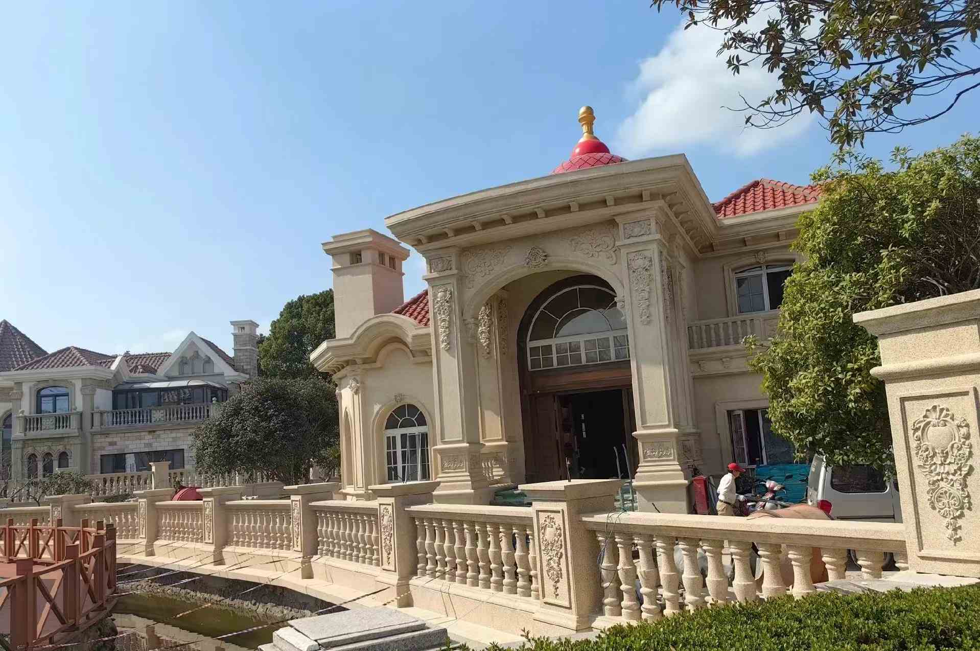 莆田 黄金麻花岗岩欧式别墅