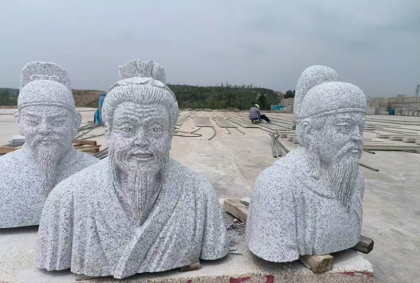 莆田 白麻花岗岩石材人物立体雕刻