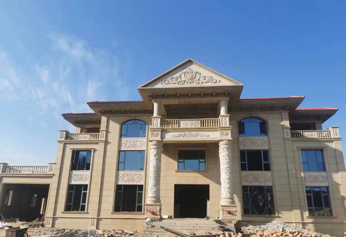 莆田 黄金麻花岗岩别墅外墙干挂